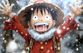 Child Luffy in Winter Live Wallpaper