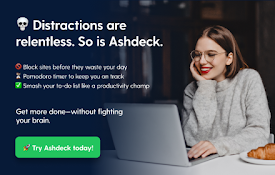Ashdeck: Free Website Blocker &amp; Pomodoro Timer for Focus