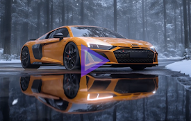 Yellow Audi R8 on Road Live Wallpaper
