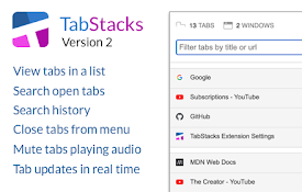 TabStacks: tab and history search