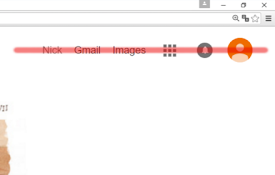 Remove account info in google search page.