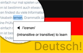 German Popup Dictionary