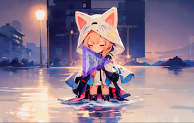 Emotional Sad Chibi Girl Live Wallpaper