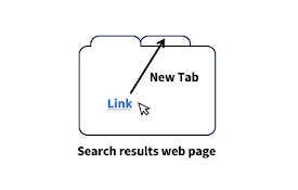 New tab from search results