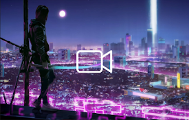 Samurai Katana Neon City Live Wallpaper