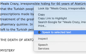 Selected text to speech