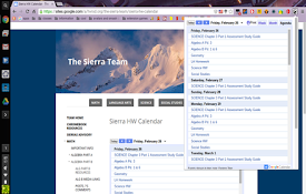Sierra homework calender