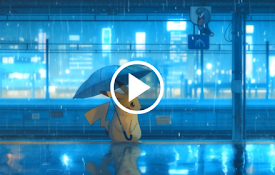 Bring the charm of Pikachu to life with this rainy train station