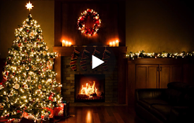 Christmas Tree Fireplace Animated Wallpaper