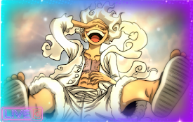 Luffy in Gear 5: Soaring Through the Clouds Live Wallpaper