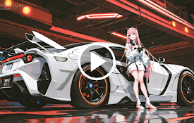 Toyota GR86 with Anime Girl Live Wallpaper
