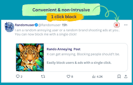 Block button for X(Twitter)