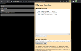 Fill form from json