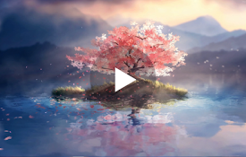 Lone Cherry Blossom Tree Animation Wallpaper