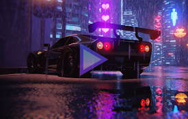 Futuristic Car Neon Cyberpunk City Live Wallpaper