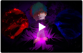 Satoru Gojo With Red and Blue Circles Live Wallpaper