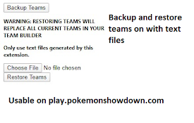 Showdown Team Backup
