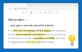 New Tab Notes